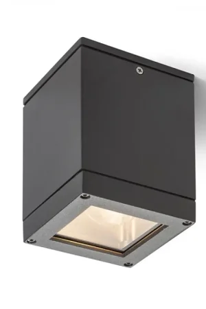 Plafonnier d'extérieur QUADRA M gris anthracite 230V LED E27 8W IP54 Paiement Sécurisé