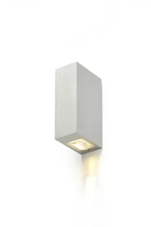 Applique LED murale NICK II aluminium brossé 230V LED 2x3W 10° IP54 3000K Nouveauté