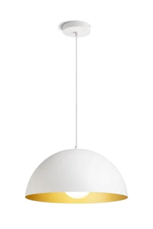 Bon Marché Suspension GLADYS 40 blanc/jaune or 230V LED E27 30W