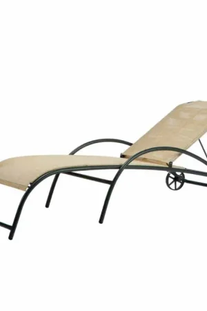 2 chaises longues d'extérieur empilables en métal et tissu Made in Italy - Perlo Certifié