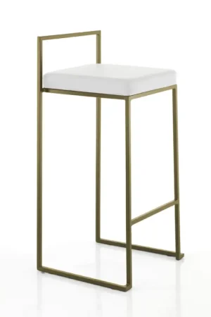 2 tabourets de salon avec assise en cuir synthétique - Afnio Seulement Aujourd'hui