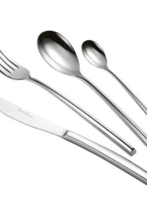24 couverts en acier poli Design triangulaire élégant fabriqué en Italie - Caplin Prix Cassé