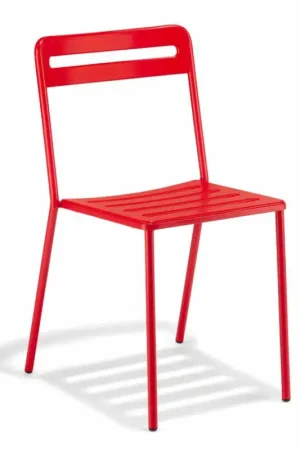 4 chaises d'extérieur empilables en métal fabriquées en Italie - Yolonda Acheter Direct