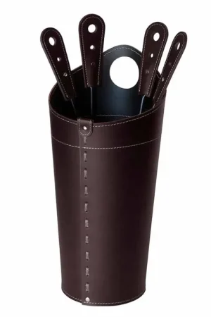 Accessoires de cheminée avec supports en cuir Nilar, design moderne Produit De Marque