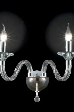 Satisfait Ou Remboursé Applique 2 lumières classique faite en verre et cristal Ivy