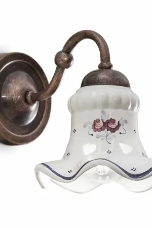 Applique artisanale en fer et céramique vintage et décorée à la main - Chieti Prix Réduit