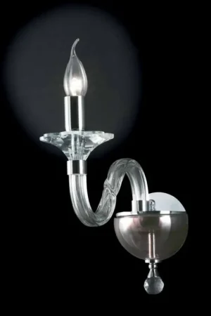 Seulement Aujourd'hui Applique en verre et cristal Ivy, faite en Italie, de style classique