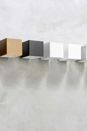 Applique LED en Laiton et Plâtre Made in Italy - Cubetto Aldo Bernardi Prix Cassé