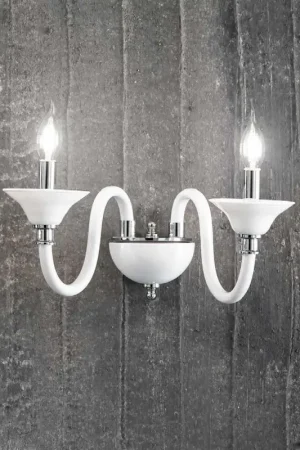 Applique murale à 2 lumières en verre artisanal italien de style classique - Mindful Prix Cassé
