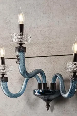 Prix Promo Applique Murale Classique 3 Lumières Fabriqué à la Main en Verre de Luxe Fabriqué en Italie - Saline