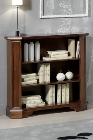 Bibliothèque avec 3 compartiments ouverts en bois plaqué Made in Italy - Epona Affaire À Saisir