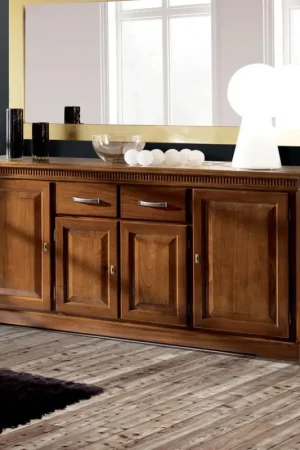 Buffet avec 4 portes et 2 tiroirs en bois de Bassano Made in Italy - Tanit Commande En Gros