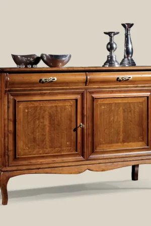 Buffet de salon classique en bois de noyer fabriqué en Italie - Helisa Petit Prix