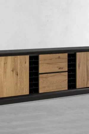 Achat Immédiat Buffet plaqué sur panneaux de particules de peuplier Made in Italy - Leone