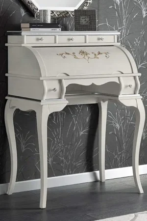 Bon Plan Bureau classique 5 tiroirs en bois et incrustations Made in Italy - Hastings