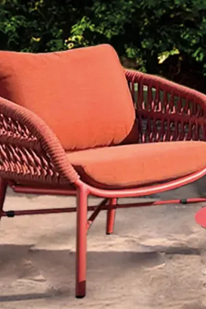 Usine Directe Chaise de jardin en aluminium, corde et tissu Marsala ou blanc - Brise