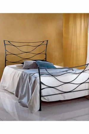Seulement Aujourd'hui Lit simple en fer forgé Idra fait à la main en Italie