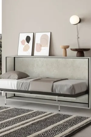 Lit simple escamotable horizontal fabriqué en Italie - Collaboratif Quantité Limitée