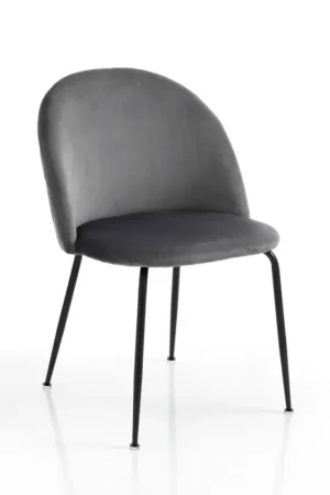 Meilleur Prix Lot de 4 chaises en tissu microfibre effet velours - Terbio