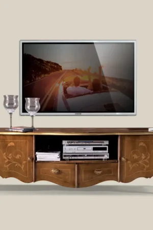 Meuble TV avec 2 portes et 2 tiroirs en bois Made in Italy - Caligola Achetez Aujourd'hui
