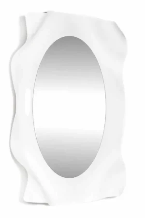Miroir de design moderne blanc lait Diva, fait en Italie Satisfait Ou Remboursé