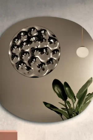 Populaire Miroir de forme spéciale avec insert en verre ondulé, fabriqué en Italie - Adalberta