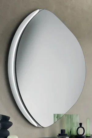 Miroir en forme d'Abigaille avec demi-cadre en verre fusionné, fabriqué en Italie Vente Directe