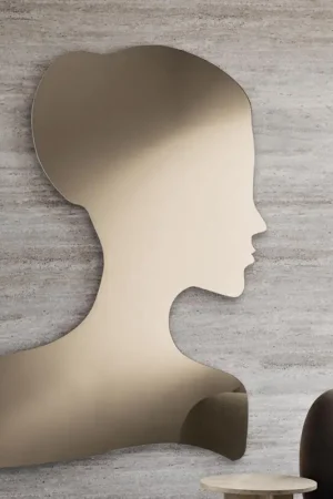 Vente Directe Miroir en forme de visage de femme, fabriqué en Italie - Brunilde
