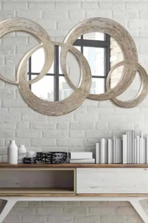Miroir mural décoratif en mdf avec décoration en feuille d'argent Ball Offre Exclusive