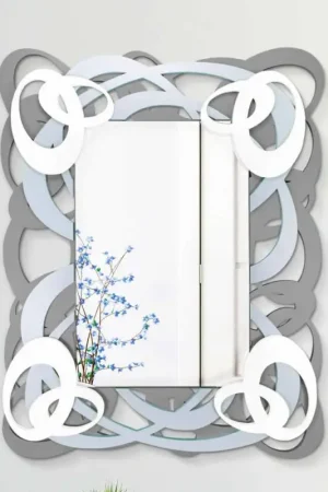Certifié Miroir mural rectangulaire en bois coloré de design moderne - Amalga