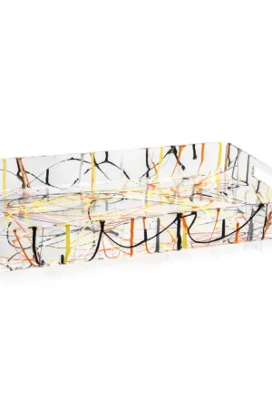 Authentique Plateau Multicolore en Plexiglas de 2 Tailles Made in Italy - Multicolore