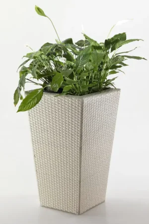 Acheter Direct Porte-pot de fleurs d'extérieur en polyrotin tissé à la main - Experia