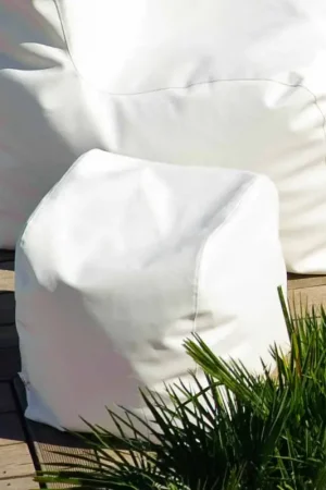 Pouf de jardin blanc de design moderne Cloud par Trona Solde