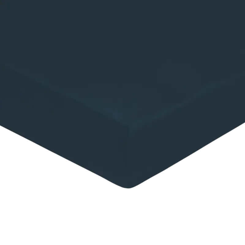 BLANC DES VOSGESDrap housse Satin-Bleu Corinthe -140 x 190 cm Meilleur Choix