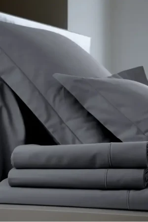 BLANC DES VOSGESDrap Percale Easy-Acier -240 x 300 cm Acheter En Ligne