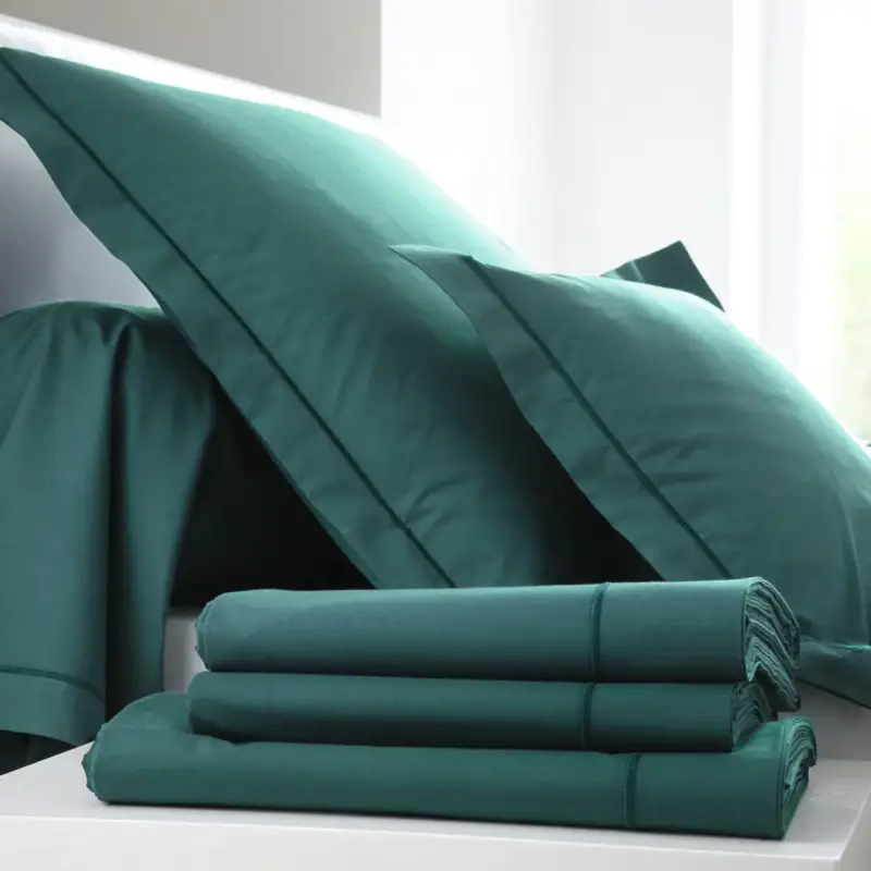 BLANC DES VOSGESTaie d'oreiller Percale Easy-Bleu Paon -Taie d'oreiller 50 x 73 cm Quantité Limitée