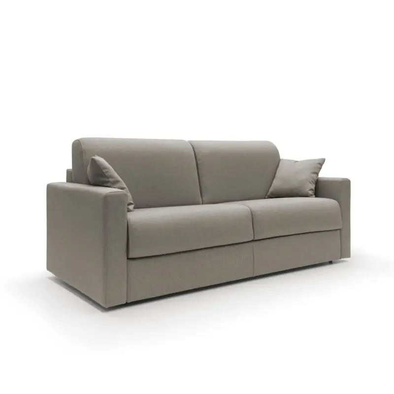 Bon Marché Canapé convertible tissu déhoussable Aubin-Taupe -Grand 2 places