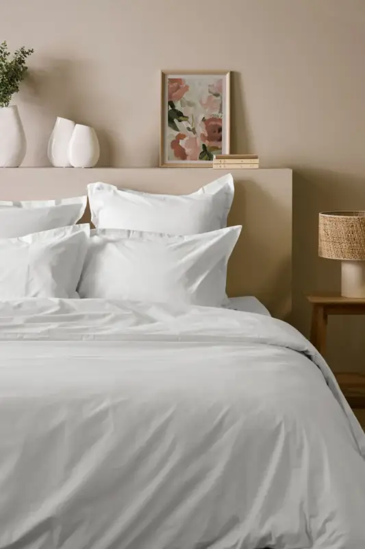 Achat Immédiat Lot de 2 draps housses bonnet 33 cm coton bio Fil & Sens-Blanc -90 x 200 cm