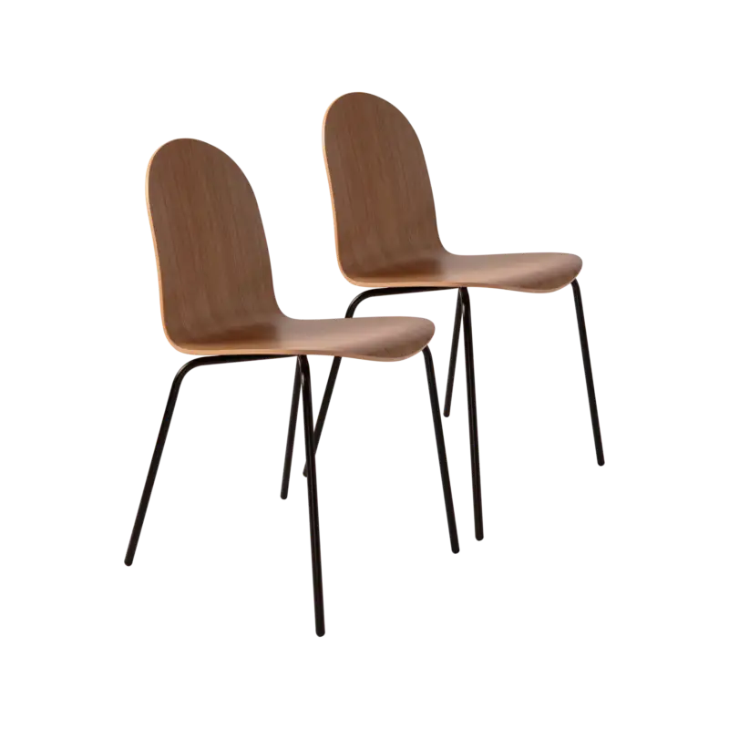 Lot de 2 chaises noyer Riaz Dernier Modèle