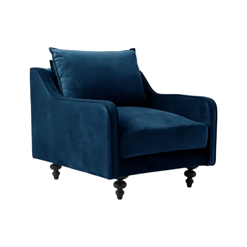Fauteuil velours Orso-Bleu Marque
