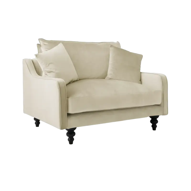 Fauteuil velours Orso XL-Ecru Dernière Chance