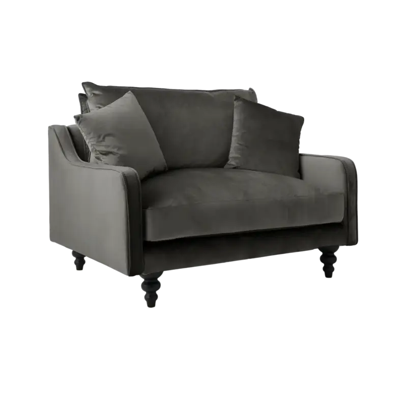 Jusqu'à Épuisement Des Stocks Fauteuil velours Orso XL-Gris Clair
